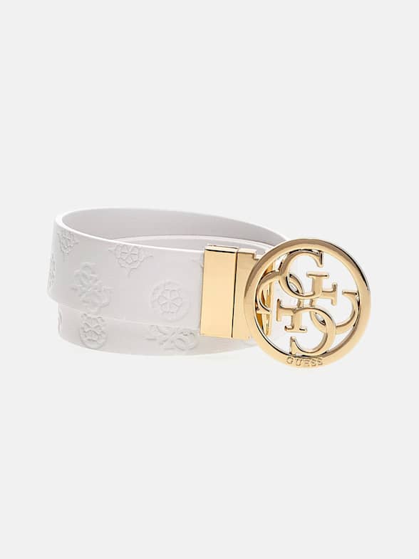 【GUESS USA】24fw STAR BELT Sparkle Buckle Logo Belt | GUESS Factory Ca