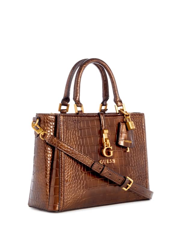 Guess Katey Girlfriend Satchel Black Gold