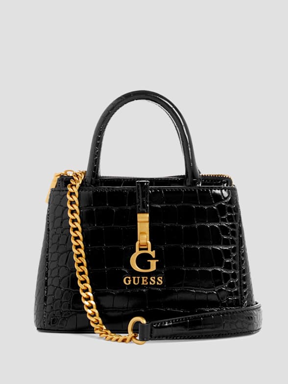 Guess Red Croco Shoulder Bag Handbag Purse  Faux leather handbag, Shoulder  bag, Patent leather handbags