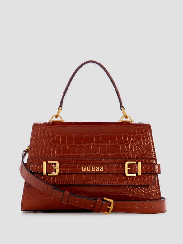 Guess Katey Girlfriend Moc Croc Satchel