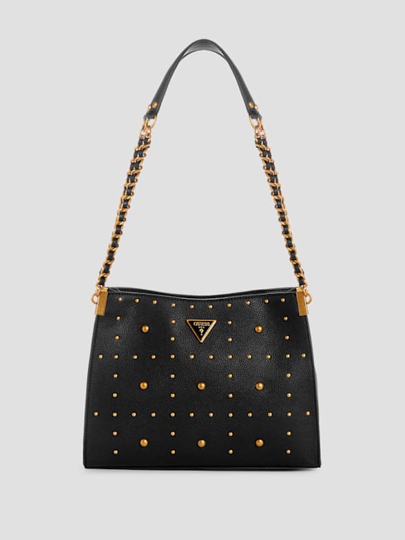 GUESS Handbags : Buy Guess MEERA SATCHEL Black Handbag Online