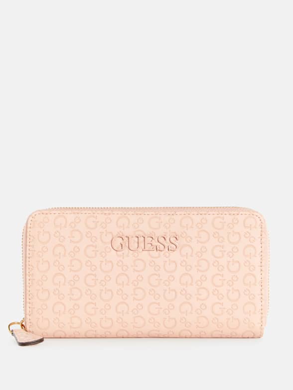 GUESS Factory Women's Markham Foldover Zip Wallet Rose pink, Rose