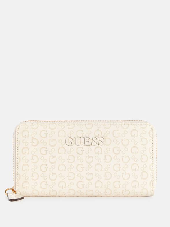 Guess Factory Aurelia Small Zip-around Wallet in Natural