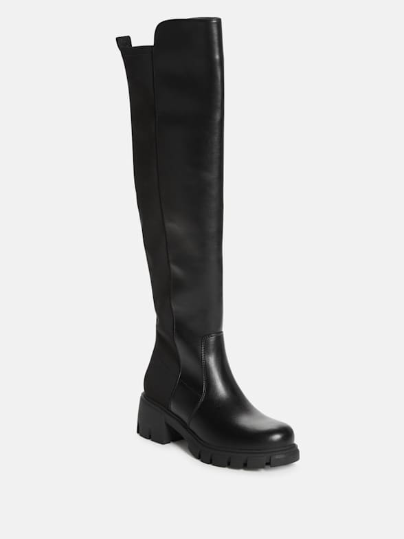 Guess black thigh high boots clearance