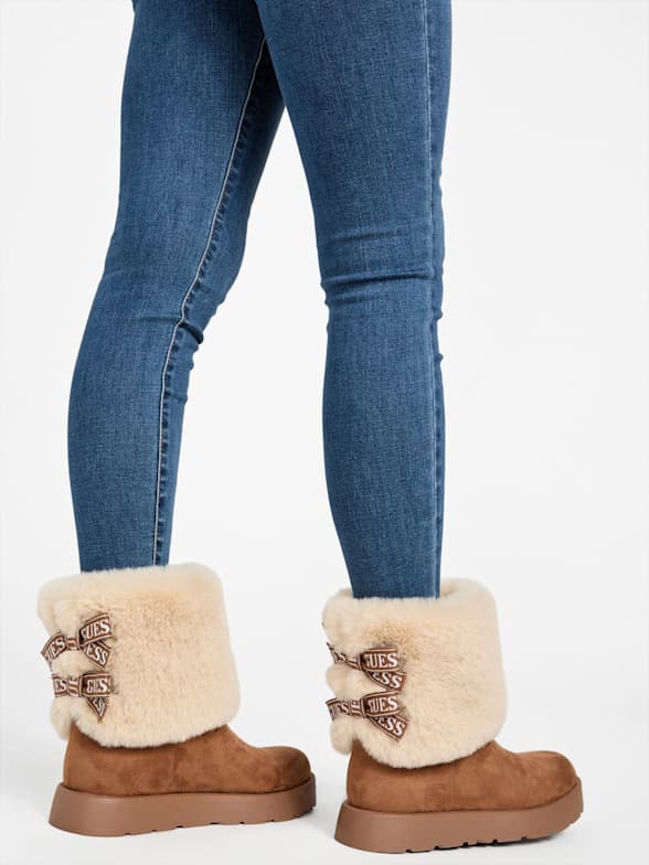 Guess boots fur discount