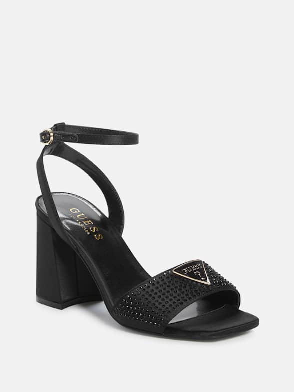 Guess black strappy heels deals