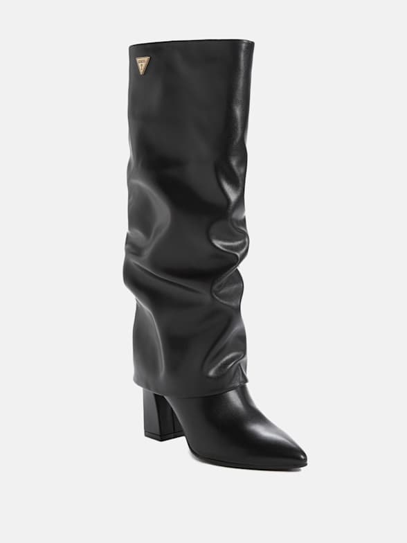 Guess black riding boots clearance