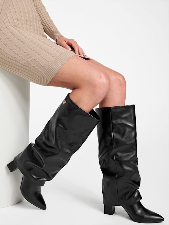 Guess thigh high leather boots best sale
