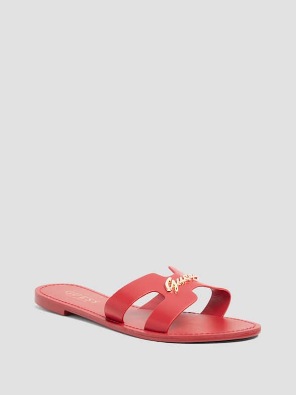Guess Flures Logo Light Pink Sandals Women's Size 9 New - beyond