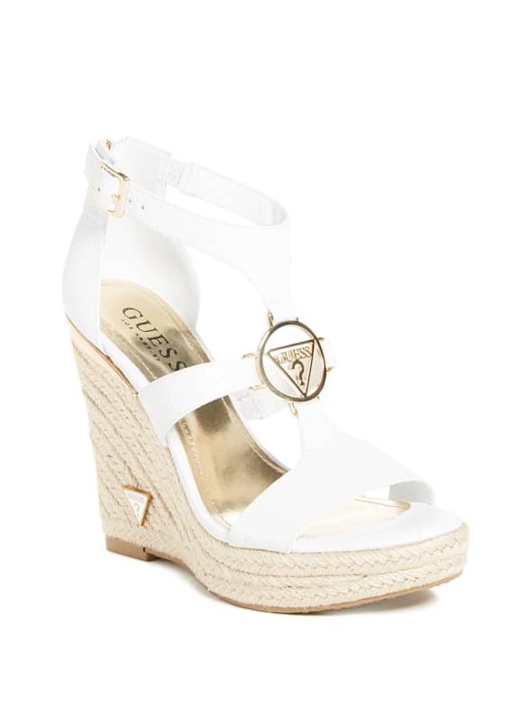 Guess white wedges hotsell