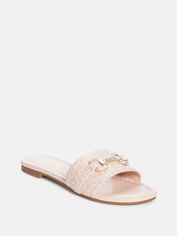 Guess fuzzy slides shop