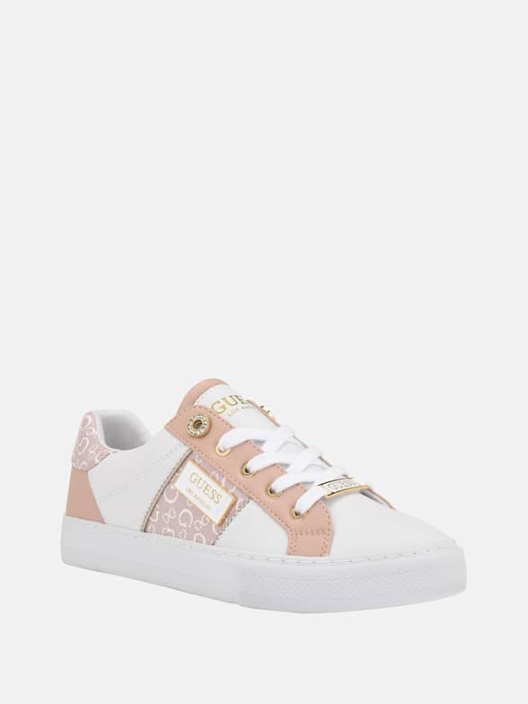 Basket basse femme Guess Rockies logo Blanc - ZESHOES