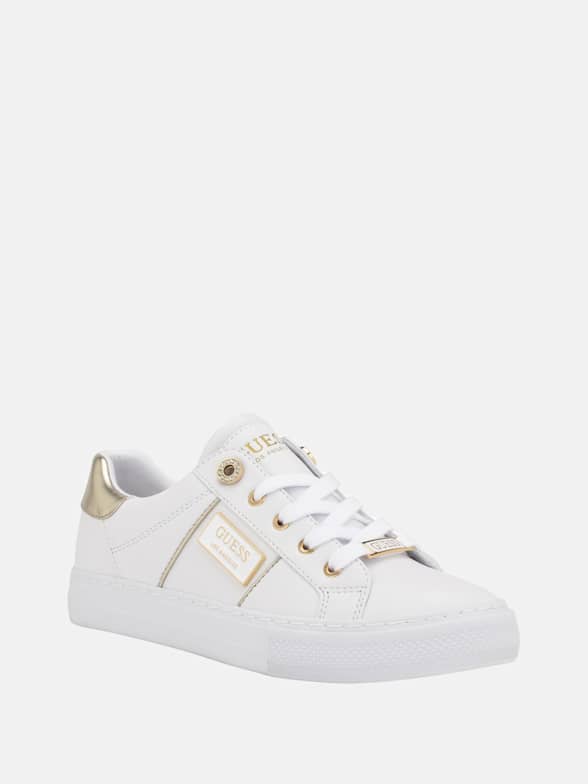 Guess white and gold sneakers new arrivals