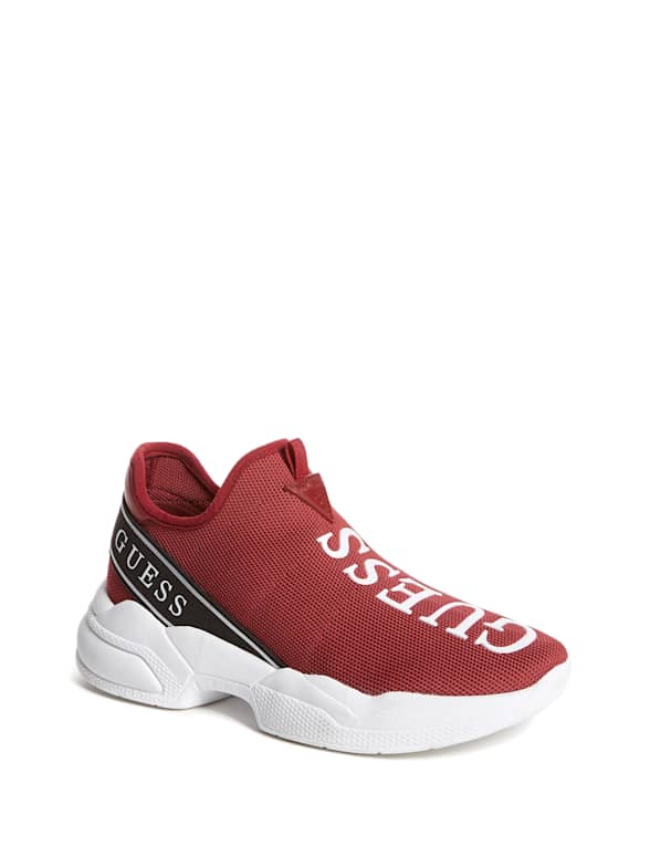 red guess trainers