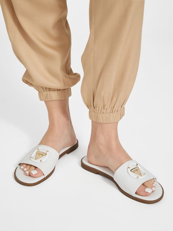 Guess white sandals deals