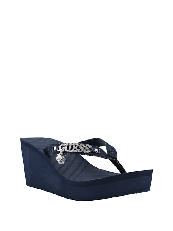guess black platform sandals
