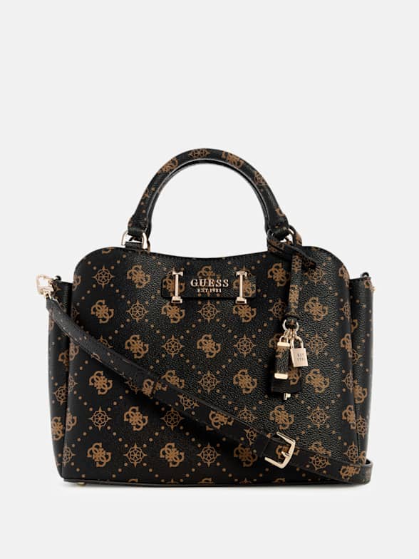 ショルダーバッグ・ポシェット Guess AVIS Saffiano Triangle Logo Satchel Bag HO1A3A08 Guess Woman Bag Noelle Hwzg78 79060 BL Nero