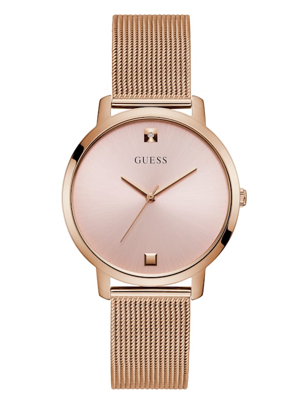 Rose gold guess watch discount
