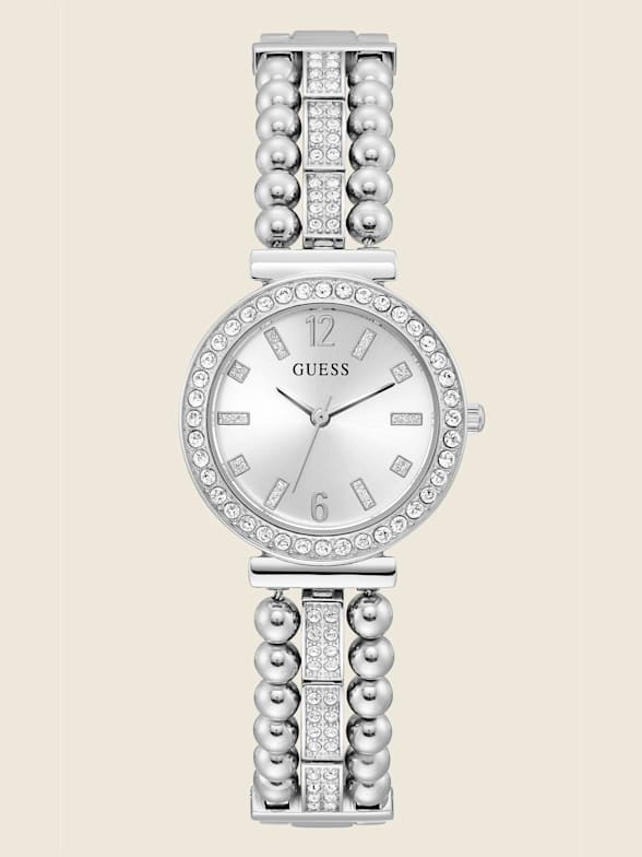 Guess silver watch hot sale