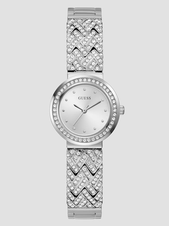 Guess watches silver with diamonds sale