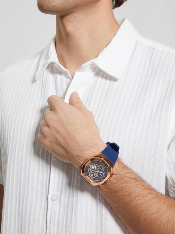 Guess men's rose gold watch shop
