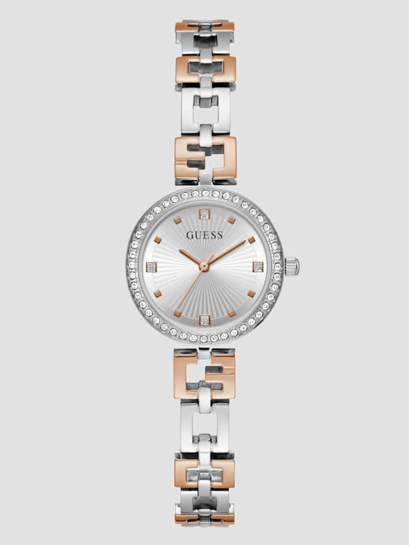 Guess gold deals and silver watch