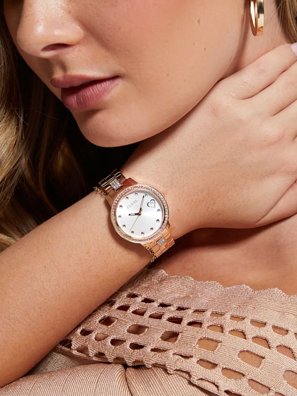 Guess watch women's rose gold tone shop