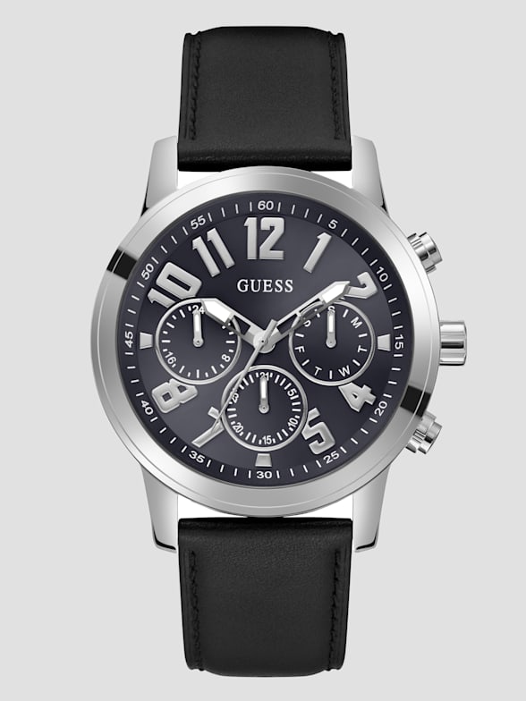 Guess watch men's leather strap shop