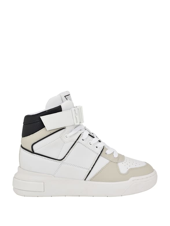 Guess white high top sneakers shop