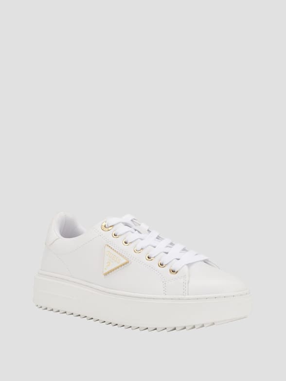 SNEAKERS MAYLA IMPRIME LOGO Blanc Multi GUESS - Baskets Femme Guess 