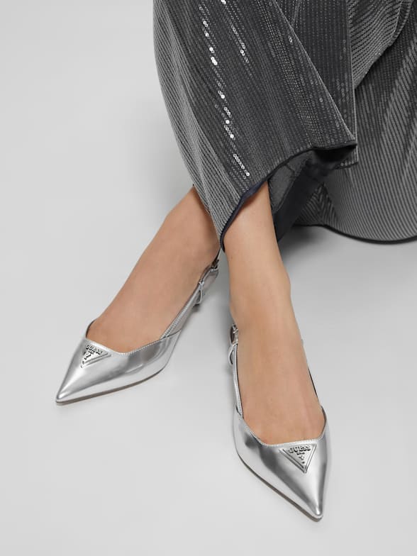 Guess silver shoes top