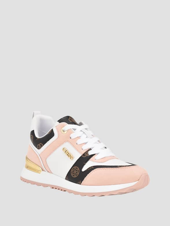 guess women's teckie knit fashion sneakers