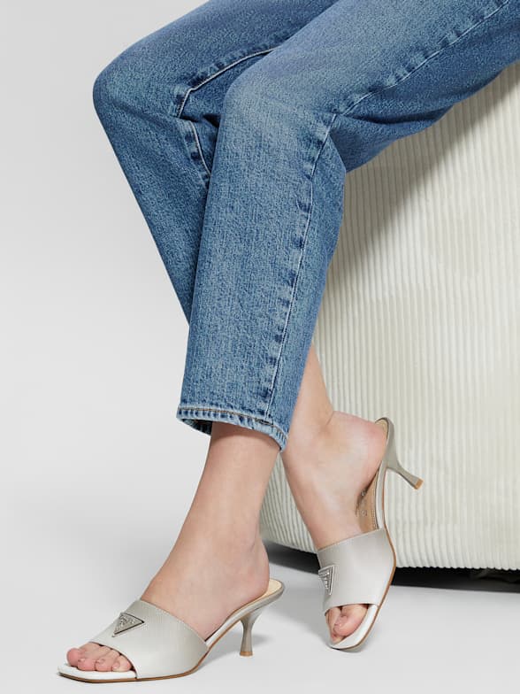 Guess red peep toe heels 2025