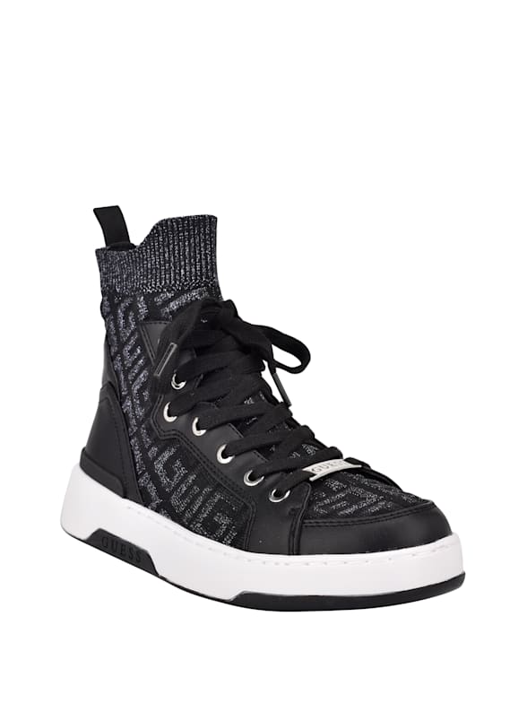 NEW Women's Black Beige Lace Up High Top Wedge Fashion Sneaker Shoes Size 5-10 