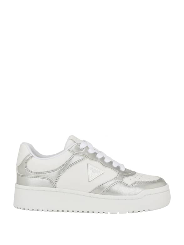 Guess silver sneakers on sale