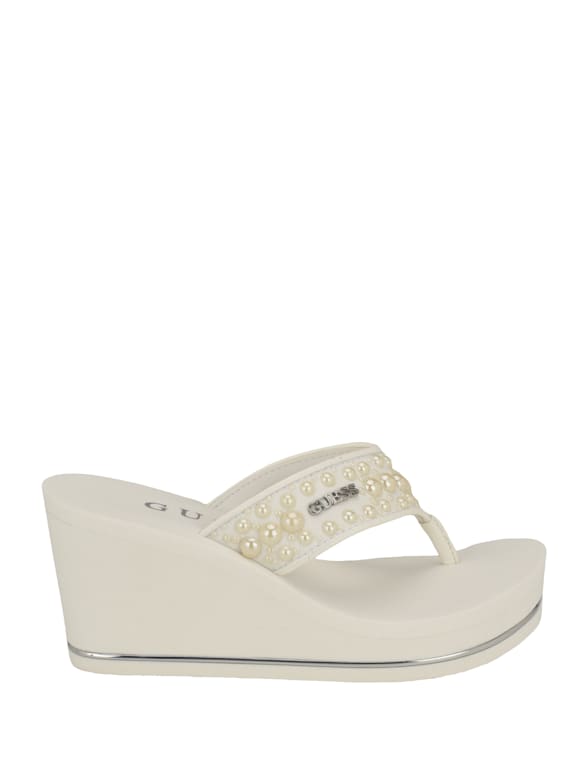 Guess wedge thong sandals hot sale