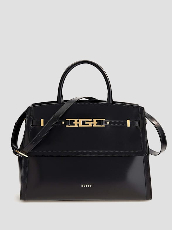Guess black satchel bag hotsell