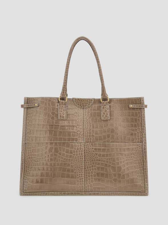 Guess LUXE LADY LUXE TOTE - Handbag - beige 