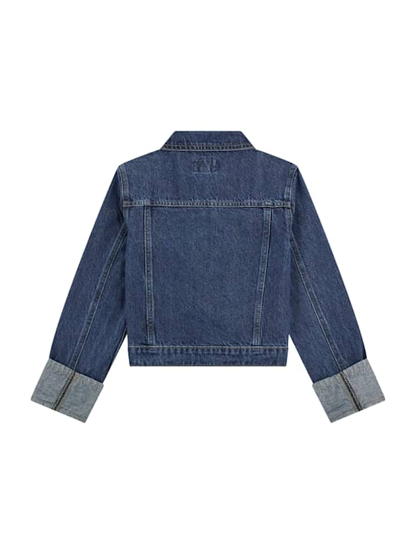 ジャケット・アウター CHICKS Our blue jean jumper charcoal Denim jacket with rhinestones colour dark blue denim | Liu Jo