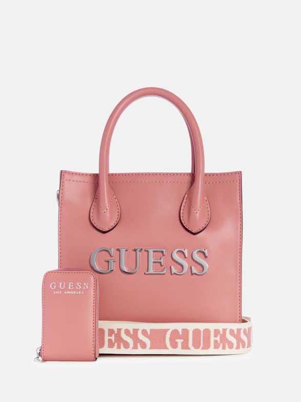 Guess tote bags pink store