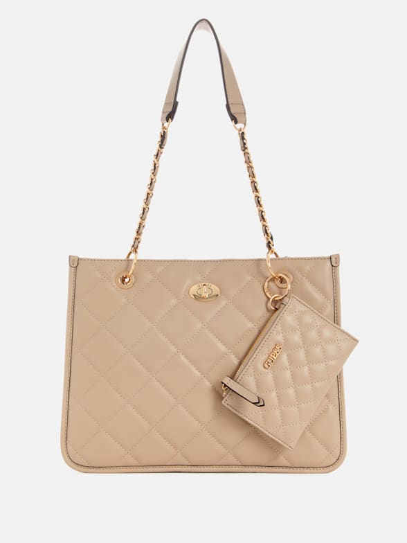 Guess LUXE LADY LUXE TOTE - Handbag - beige 