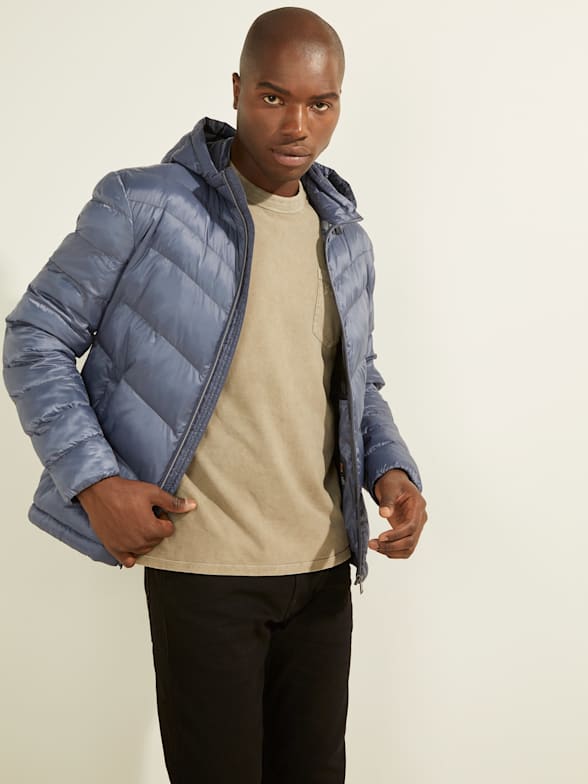 Guees Los Angeles Puffer Vest Wool Blend Sleeveless Streetwear Jacket Large Size