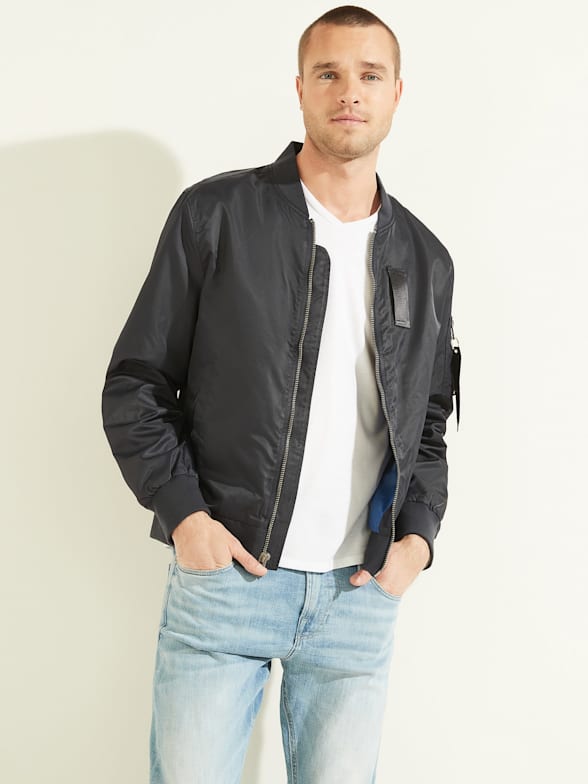 Guess Men's Hooded Bomber Jacket