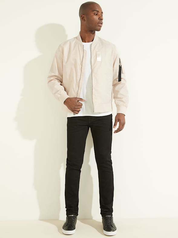 Guess white bomber jacket outlet
