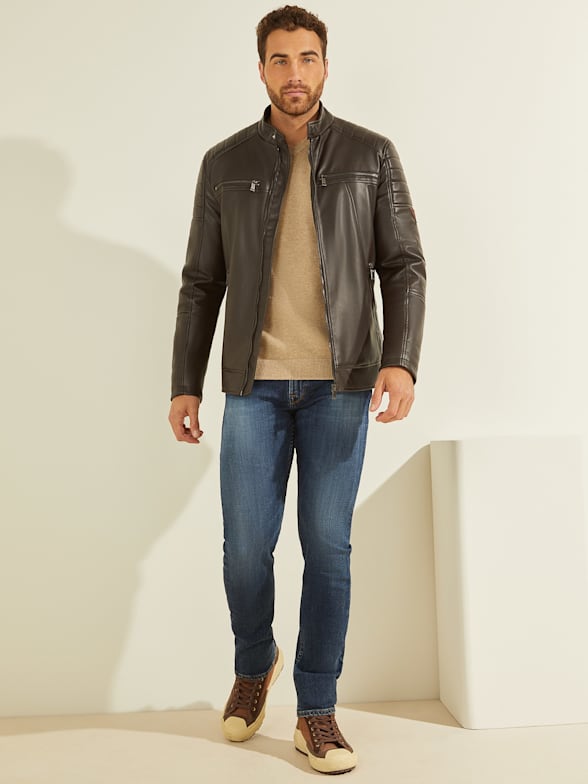 Guess leather coats Clearance