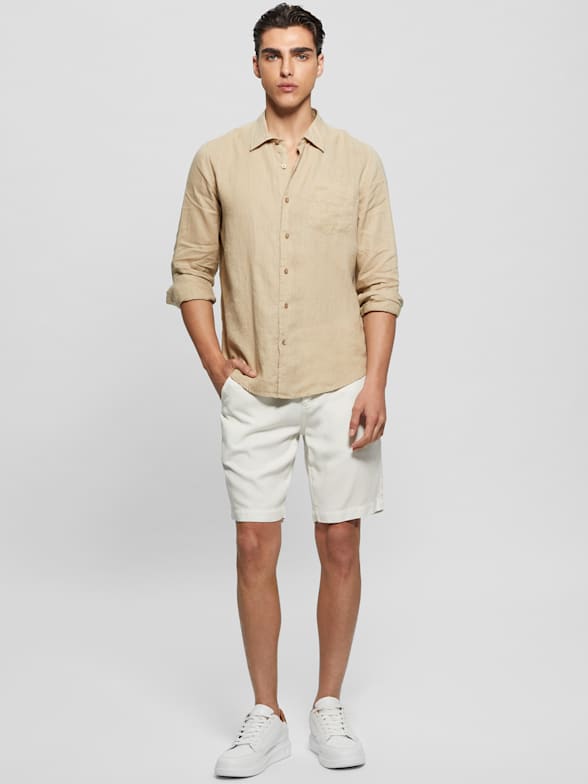 Guess long sleeve shirt mens clearance