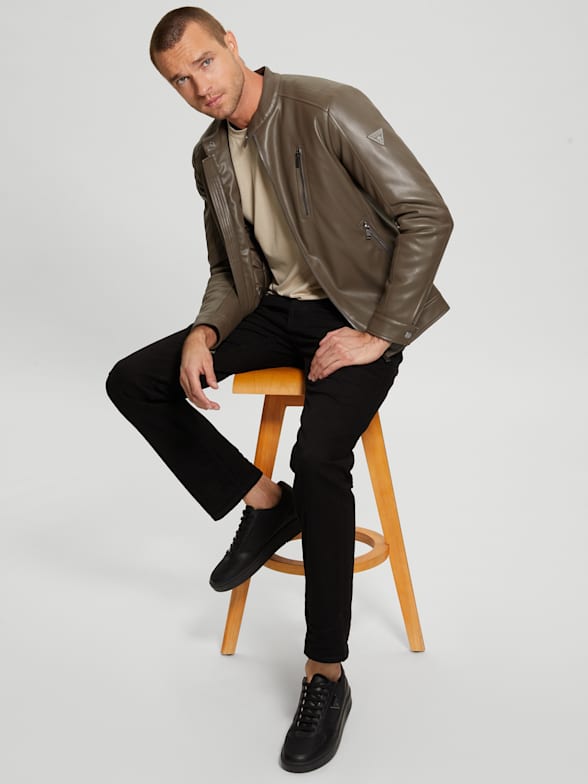 Men s Leather Jackets GUESS