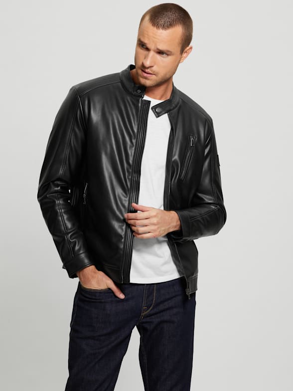 Leather Jackets/imitation Leather for Men Save 32% Mens Clothing Jackets Leather jackets L Guess Vintage Eco-leather Jkt Jackets Hommes Black 