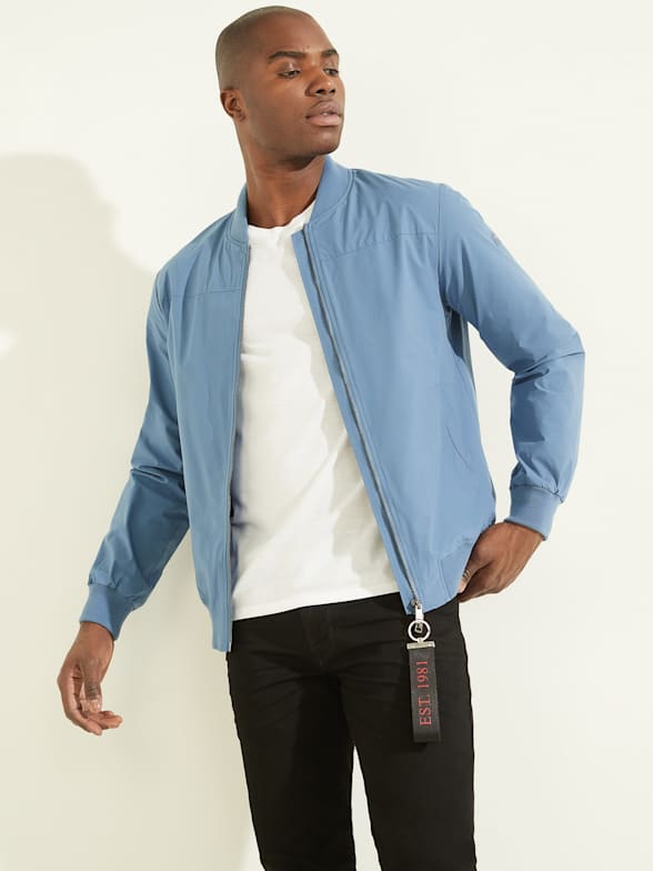 Men Navy Blue Bomber Jacket - Mready