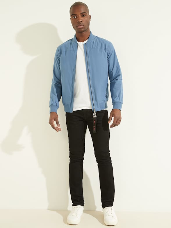 Guess blue bomber jacket on sale